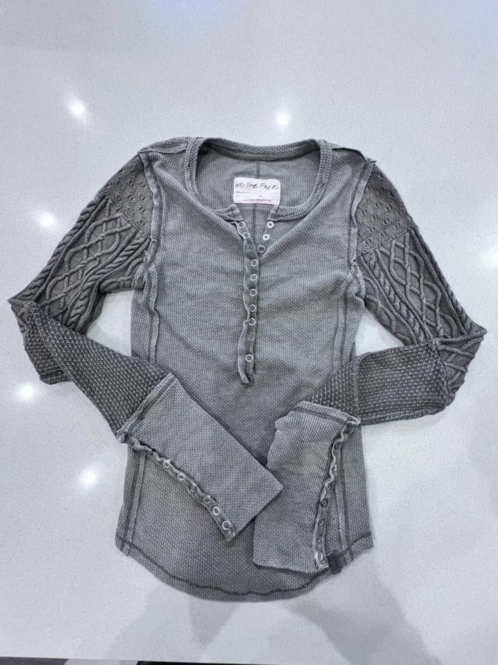 Free People We The Free Twisted Cable Cuff thermal henley top XS